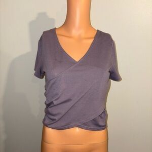 90 Degree By Reflex V-Neck Wrap Top in Purple